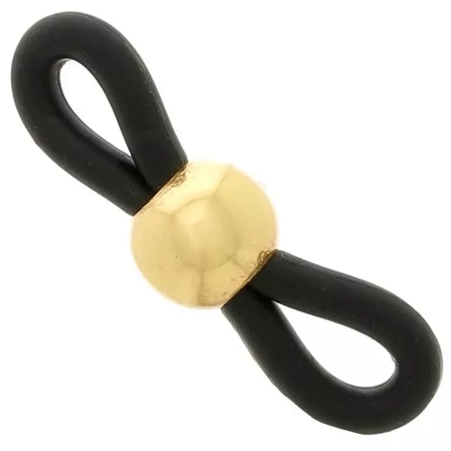 Laccetti per Occhiali Nero/Dorato x4