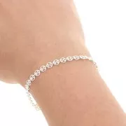 Catena maglia Fantaisie disques évidés 4 mm in Argento 925 x50cm