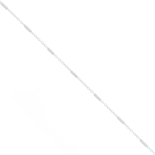 Catena maglia forzatina con tubi 1.2 mm in Argento 925 x50cm