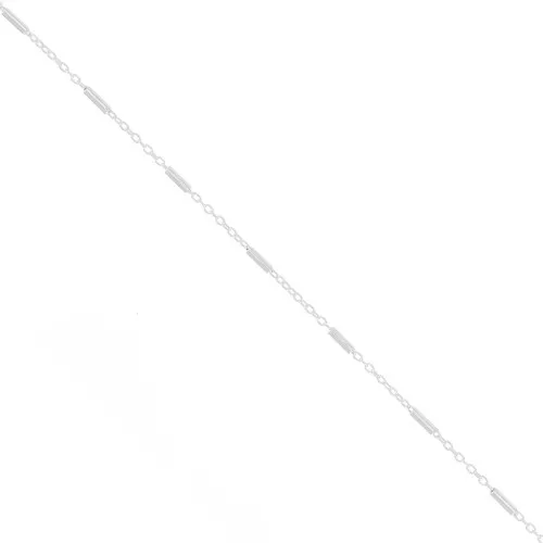Catena maglia forzatina con tubi 1.2 mm in Argento 925 x50cm