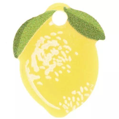 Ciondolo forma limone 15x12 mm in plexiglass - Giallo - Verde x1