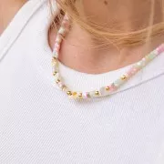 Perle fiori margherita 12 mm in madreperla - Bianco - Arancione x1