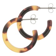 Orecchini cerchio in acetato 25mm Squama di tartaruga Marrone nero x2
