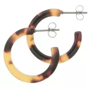 Orecchini cerchio in acetato 25mm Squama di tartaruga Marrone nero x2