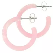 Orecchini cerchio in acetato 25mm Squama di tartaruga Rosa chiaro madreperla x2
