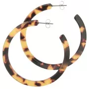 Orecchini cerchio in acetato di cellulos 50mm Squama di tartaruga Marrone- Nero x2