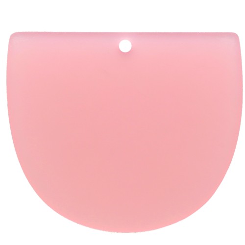 Pendente mezza-luna in acetate mat 29x34 mm - Rosa chiaro x1