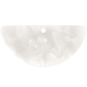 Pendente mezza-luna in acetate 15x30.5 mm -Tartaruga - Bianco madreperlax1