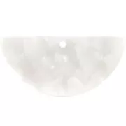 Pendente mezza-luna in acetate 15x30.5 mm -Tartaruga - Bianco madreperlax1