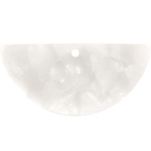 Pendente mezza-luna in acetate 15x30.5 mm -Tartaruga - Bianco madreperlax1