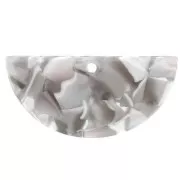 Pendente mezza-luna in acetate 15x30.5 mm -Tartaruga - Grigio - Marrone x1
