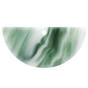 Pendente mezza-luna in acetate 15x30.5 mm - Marmorizzato Verde - bianco x1|raw }}