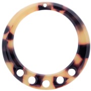 Pendente- candeliere scavato 36 mm in acetato tartaruga Marrone - Nero x1|raw }}