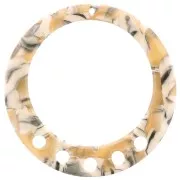 Pendente- candeliere scavato 36 mm in acetato tartaruga - Ocra - Nero x1