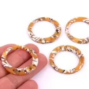 Pendente- candeliere scavato 36 mm in acetato tartaruga - Ocra - Nero x1