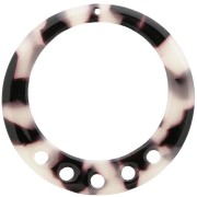 Pendente- candeliere scavato 36 mm in acetato tartaruga Beige - Nero x1|raw }}