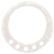 Pendente- candeliere scavato 36 mm in acetato tartaruga - bianco madreperlax1