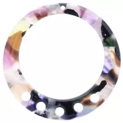 Pendente- candeliere scavato 36 mm in acetato tartaruga viola - Brown x1