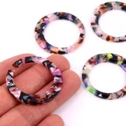 Pendente- candeliere scavato 36 mm in acetato tartaruga viola - Brown x1