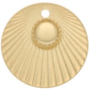 Charm tondo effetto pieghettato 15mm per cabochon 4mm - placcato oro x1|raw }}
