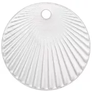 Ciondolo rotondo con effetto pieghettato 15 mm per cabochon 4 mm - Argento 925 x1