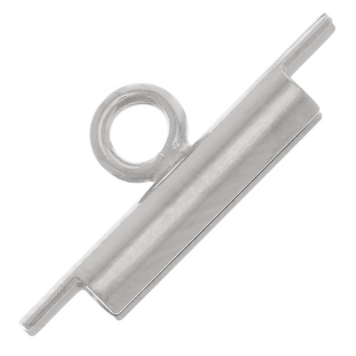 Terminale per tessitura di perline 10 mm - Rodio x1