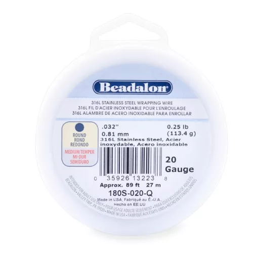 Filo di acciaio inossidabile 316L tondo mm. 0.81 x27m