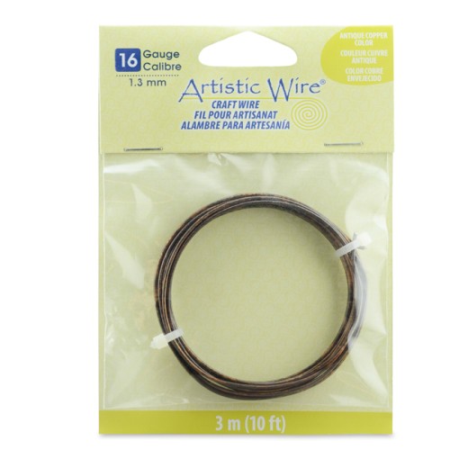 Filo di rame artistico 1,3 mm anti-ossidazione - Rame invecchiato x3m