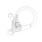 Chiusura a moschettone in acrilico 25 mm - trasparente x1