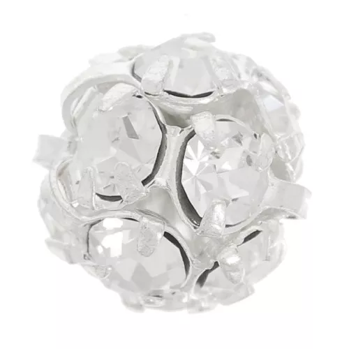 Palla Strass mm. 8 argentata Crystal