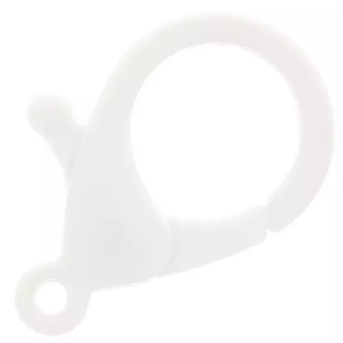 Chiusura a moschettone in acrilico da 36mm - Bianco x1