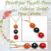 Perle in vetro Piros® di Puca® 2x5 mm Opaque Indian Peach x10g