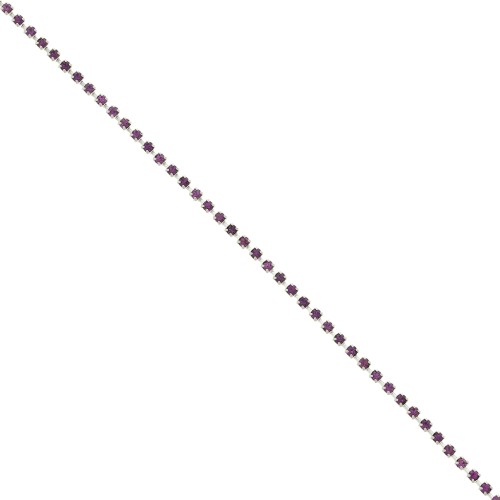 Catena strass in cristallo tagliato 2.10 mm Argentato Amethyst x50cm