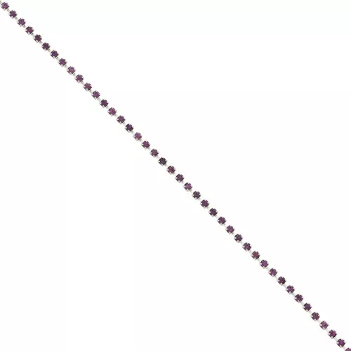 Catena strass in cristallo tagliato 2.10 mm Argentato Amethyst x50cm