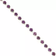 Catena strass in cristallo tagliato 2.10 mm Argentato Amethyst x50cm