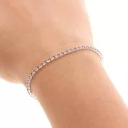 Catena strass in cristallo tagliato 2.10 mm Argentato Amethyst x50cm