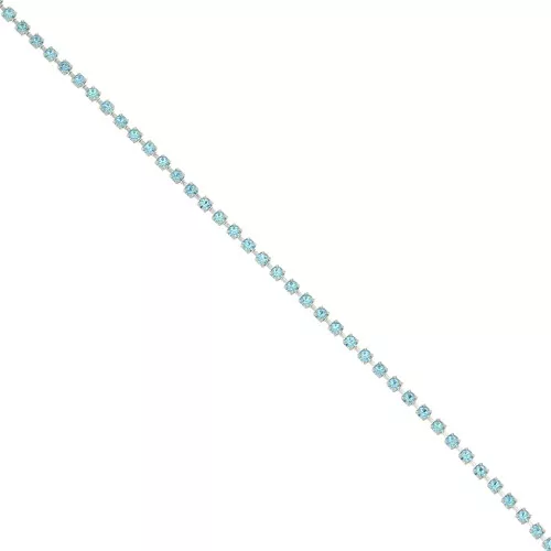 Catena strass in cristallo tagliato 2.10 mm Argentato Aqua Bohemica x50cm