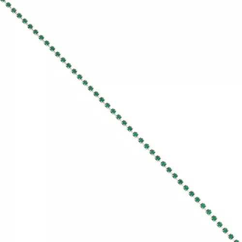 Catena strass in cristallo tagliato 2.10 mm Argentato - Emerald x50cm