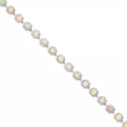 Catena strass in cristallo tagliato 2.10 mm Argentato - Crystal AB x50cm