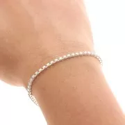 Catena strass in cristallo tagliato 2.10 mm Argentato - Crystal AB x50cm