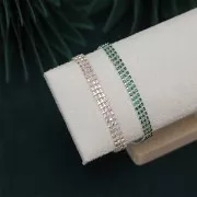 Catena strass in cristallo tagliato 2.10 mm Argentato - Crystal AB x50cm