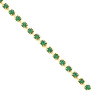 Catena strass in cristallo tagliato 2.10 mm Dorato - Emerald x50cm