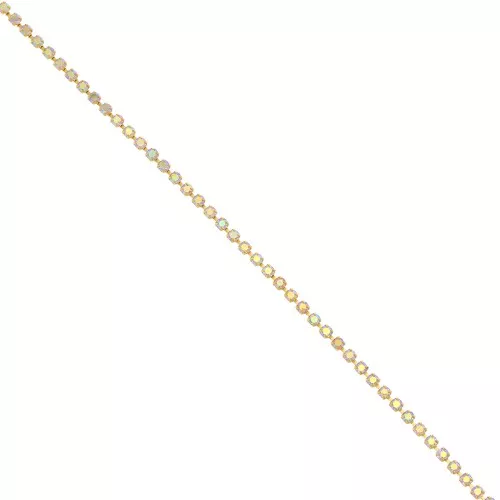 Catena strass in cristallo tagliato 2.10 mm Dorato - Crystal AB x50cm