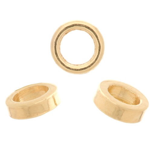 Perline rotonde Heishi - Dischi piatti forati 3 mm - Placcato oro x25