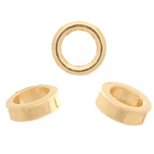 Perline rotonde Heishi - Dischi piatti forati 3 mm - Placcato oro x25