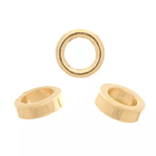 Perline rotonde Heishi - Dischi forati piatti 2 mm - Placcati in oro x50