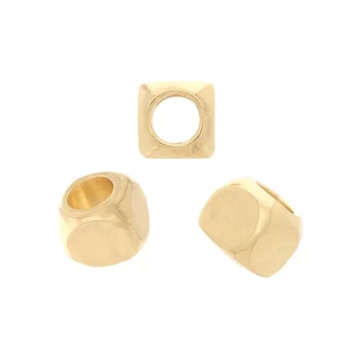 Perline a forma di cubo 2 mm - Placcate in oro x20