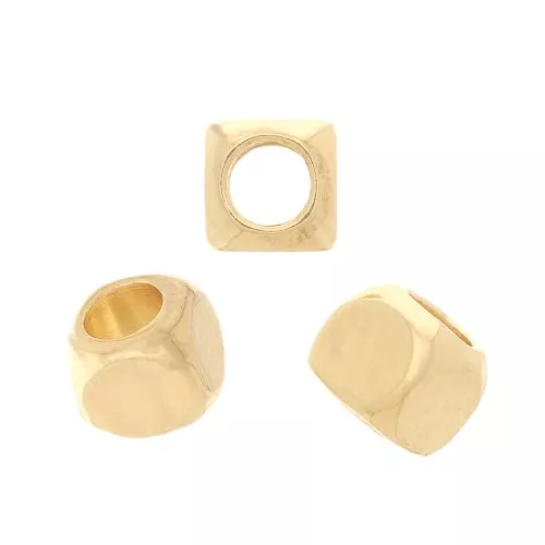 Perline a forma di cubo 2,5 mm - Placcate in oro x10