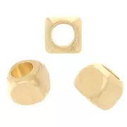 Perline a forma di cubo 3 mm - Placcate in oro x10