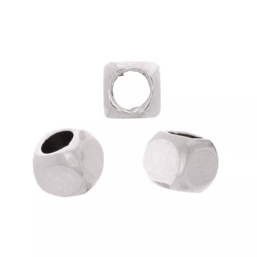 Perline cubiche 2 mm - Placcatura argento antico x20